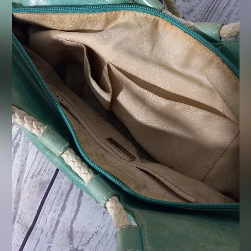 Braccialini VTG Italian leather green hobo purse - Picture 2 of 7